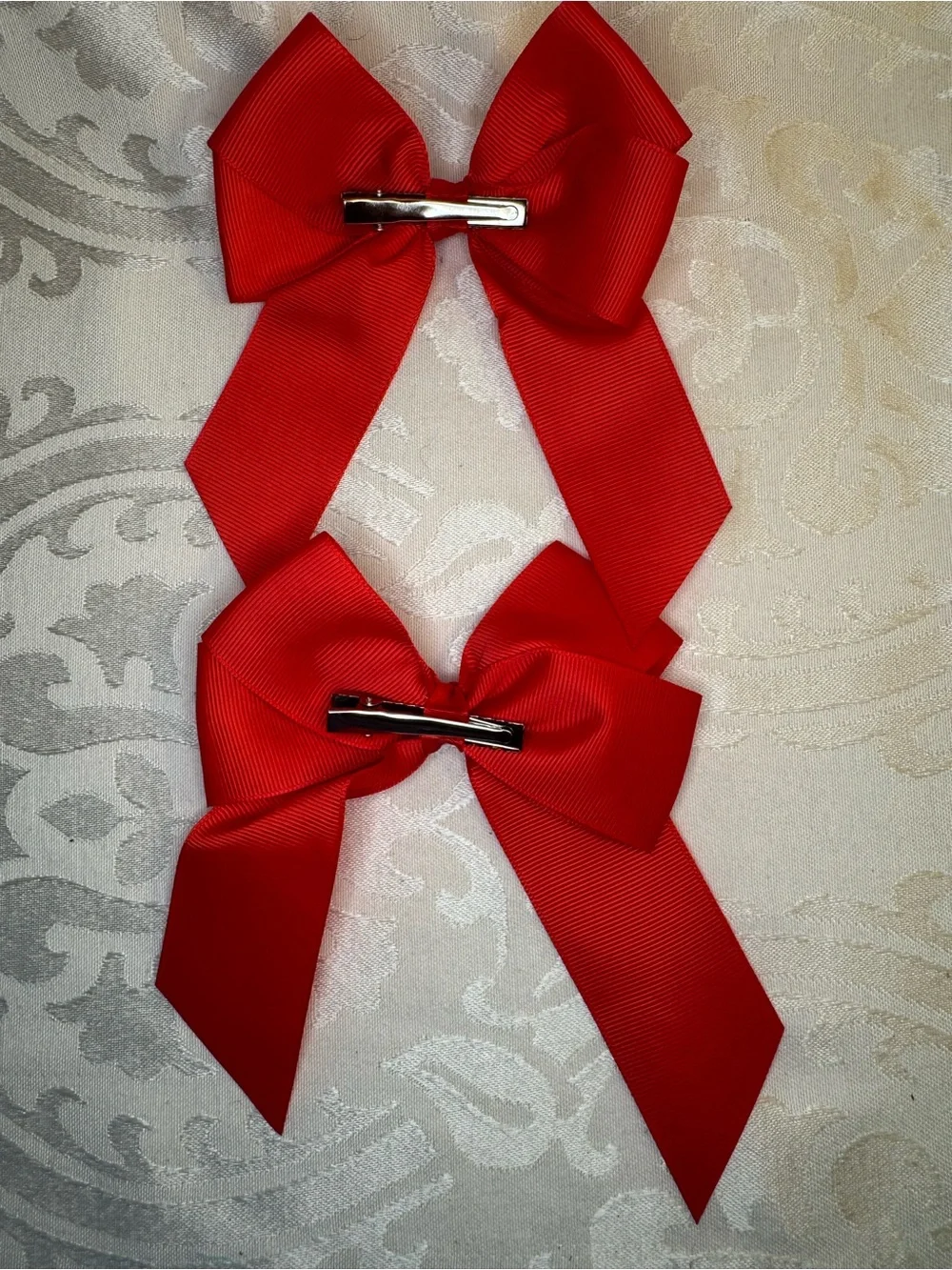 New 2 pack Red Hair Bows for Kids